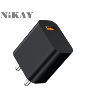 NIKAY Adaptor One Plus 18w 3A Mach USB Fast Charging Adaptor with 1M Type C Charging Cable, Compatible for iPhone 11/Xs/XS Max/XR/X/8/7/6/Plus, iPad Pro/Air 2/Mini 3/Mini 4, Samsung S4/S5(Black)