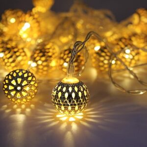 Nikay String Lights Moroccan Ball Multicolor 11Ft 14Led Diwali Lights For Decoration For Home, Diwali Light, Led Lights For Home Decoration, Led Strip Lights (3" Metres,Warm-White)
