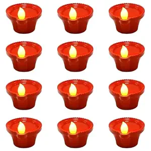 Nikay Water Sensor Diya for Home Decoration - 12 Pcs Electric Flameless & Smokeless LED Diya Lights, Candle for Home Decor, Diwali Festivals Decoration,Christmas,New Year, Festival